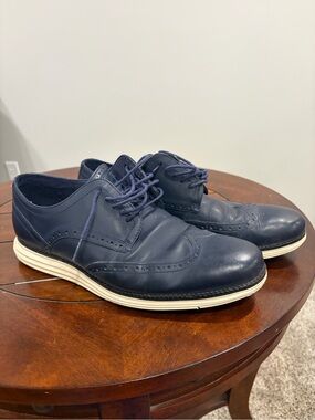 Cole Haan Original Grand Wingtip Oxford Navy Leather Shoes Men’s 10M C30024
